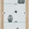 Schränke fif mu00F6bel fif möbel Vitrine »OPTIMA« - Moderne Standvitrine mit LED-Beleuchtung, 2 Glastüren & verspiegelter Rückwand | 58x172x33 cm | Sammlervitrine eichefarbe
