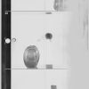 fif möbel Vitrine »OPTIMA« - Moderne Standvitrine mit LED-Beleuchtung, 2 Glastüren & verspiegelter Rückwand | 58x172x33 cm | Sammlervitrine schwarz fif mu00F6bel Schränke