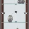 fif möbel Vitrine »OPTIMA« - Moderne Standvitrine mit LED-Beleuchtung, 2 Glastüren & verspiegelter Rückwand | 58x172x33 cm | Sammlervitrine wengefarben Schränke fif mu00F6bel