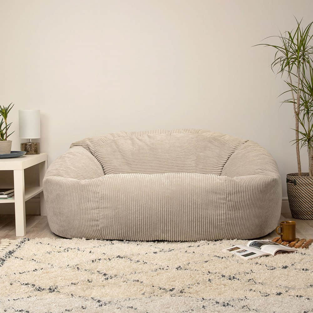 icon icon Sitzsack 'Soul' XXL Sofa 160x140cm | Premium Cord Bean Bag | Made in Germany | For Adults & Kids beige Sessel