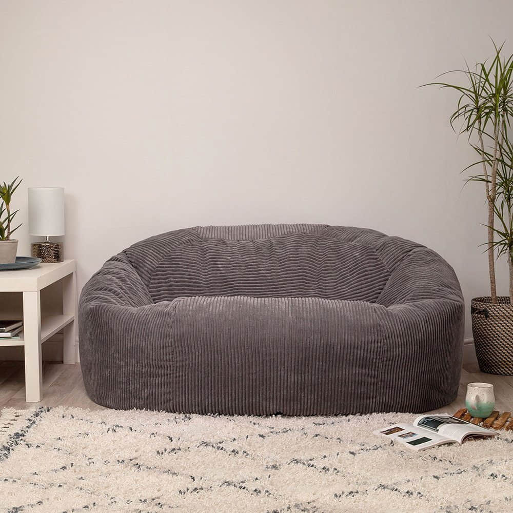 icon Sitzsack 'Soul' XXL Sofa 160x140cm | Premium Cord Bean Bag | Made in Germany | For Adults & Kids grau icon Sessel