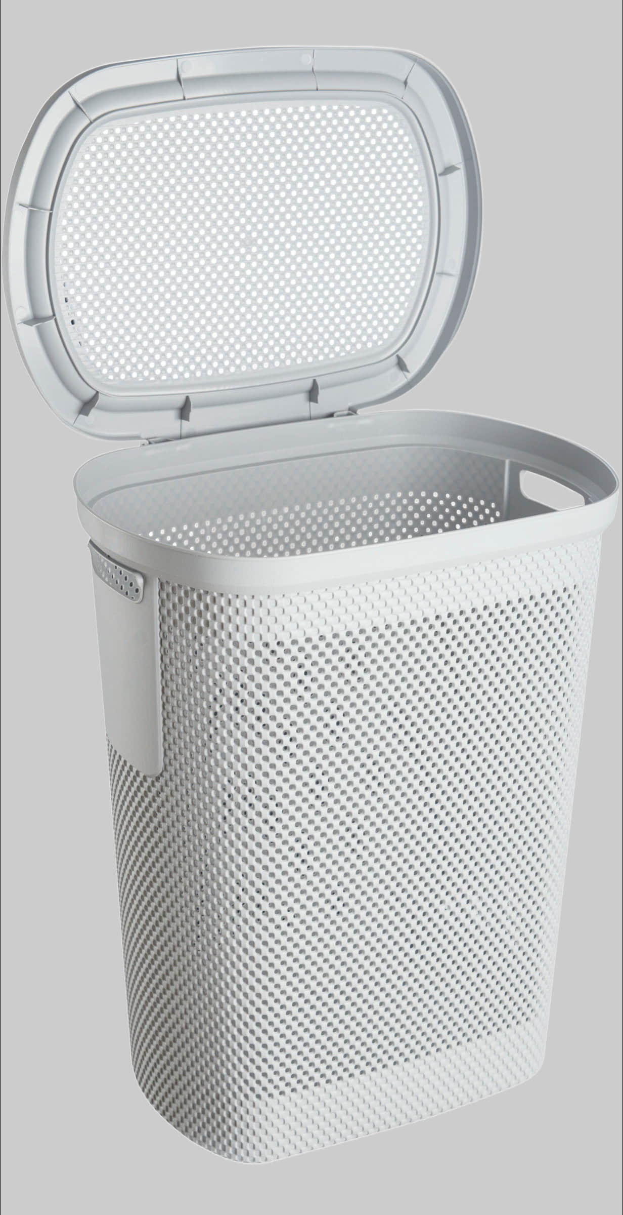 keeeper Wäschebox Arne - 58 Liter Wäschetonne mit Deckel (47,5x36x57,5 cm) - Luftdurchlässiges Design für hygienische Wäscheaufbewahrung nordic grey keeeper Bad & Sanitär