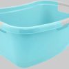 Bad & Sanitär keeeper keeeper Wäschewanne 'janne' - Ergonomische Nierenform mit Softgriffen, 50 Liter Fassungsvermögen (65x45x28,5 cm), aus stabilem PP-Kunststoff aqua blue