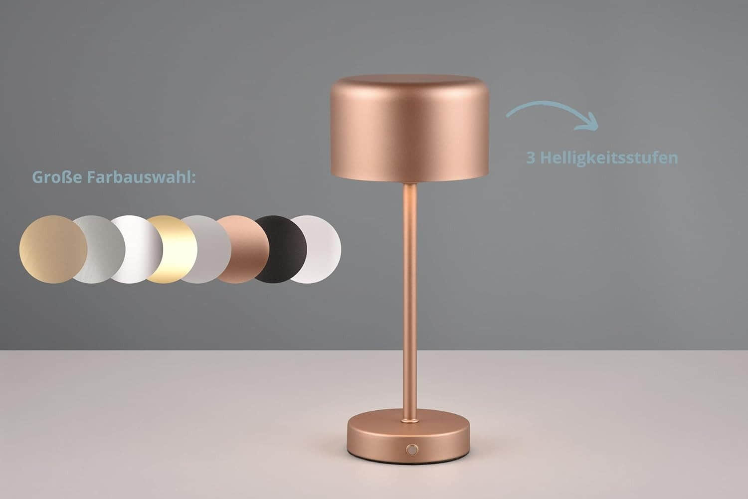 Lampen lightling lightling Julien Premium LED Table Lamp - USB-C Rechargeable, Touch Dimmable (3 Levels), 20H Battery, Warm White Light - Modern Metal Design for Home/Office (12x30cm) coffee