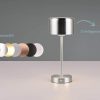 lightling Lampen lightling Julien Premium LED Table Lamp - USB-C Rechargeable, Touch Dimmable (3 Levels), 20H Battery, Warm White Light - Modern Metal Design for Home/Office (12x30cm) nickel matt