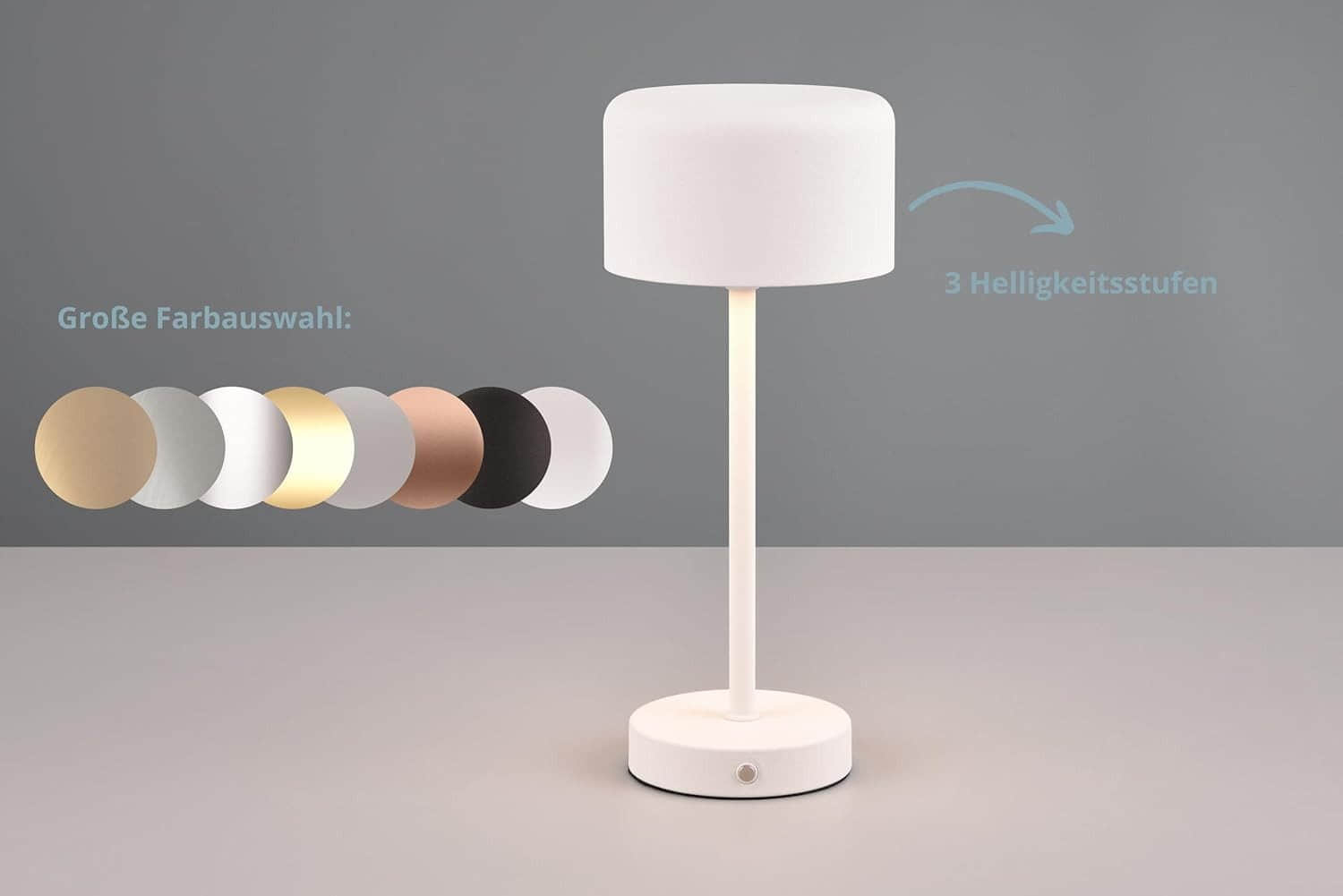 lightling lightling Julien Premium LED Table Lamp - USB-C Rechargeable, Touch Dimmable (3 Levels), 20H Battery, Warm White Light - Modern Metal Design for Home/Office (12x30cm) weiß matt Lampen