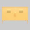 loft24 Sideboard Cache – Stilvoller 2-türiger Metall-Spind-Schrank mit Pulverbeschichtung | Moderner Aufbewahrungsschrank für Zuhause gelb loft24 Kommoden & Sideboards