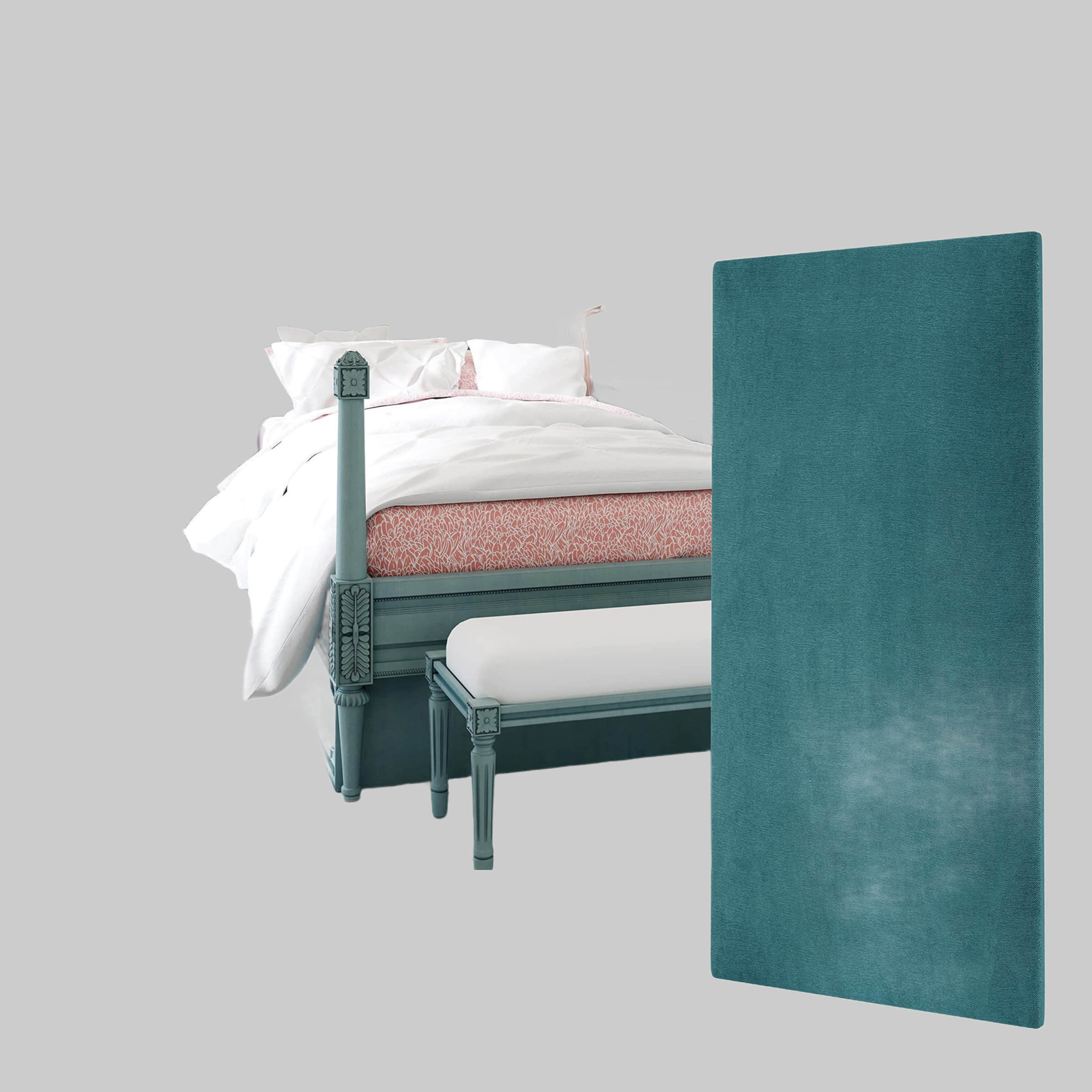 mollis Premium Wandpaneel Rechteckig 30x60 cm – Akustik Wandpolster, Bettkopfteil & Raumteiler in 8 Farben | FSC® C114919 zertifiziert Türkis mollis Bauen & Renovieren