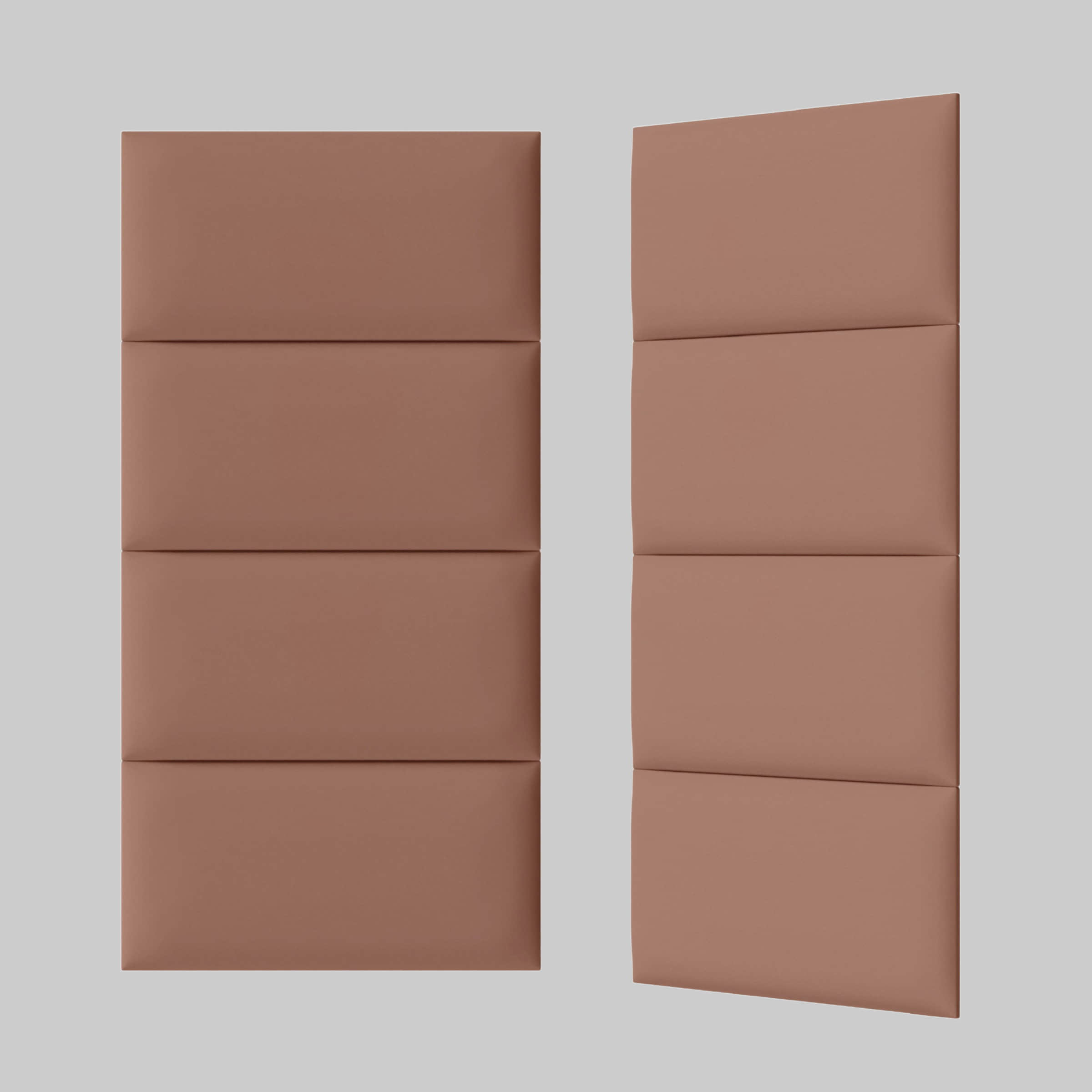 mollis Bauen & Renovieren mollis Premium Wandpaneel Rechteckig 30x60 cm – Akustik Wandpolster, Bettkopfteil & Raumteiler in 8 Farben | FSC® C114919 zertifiziert Terracota