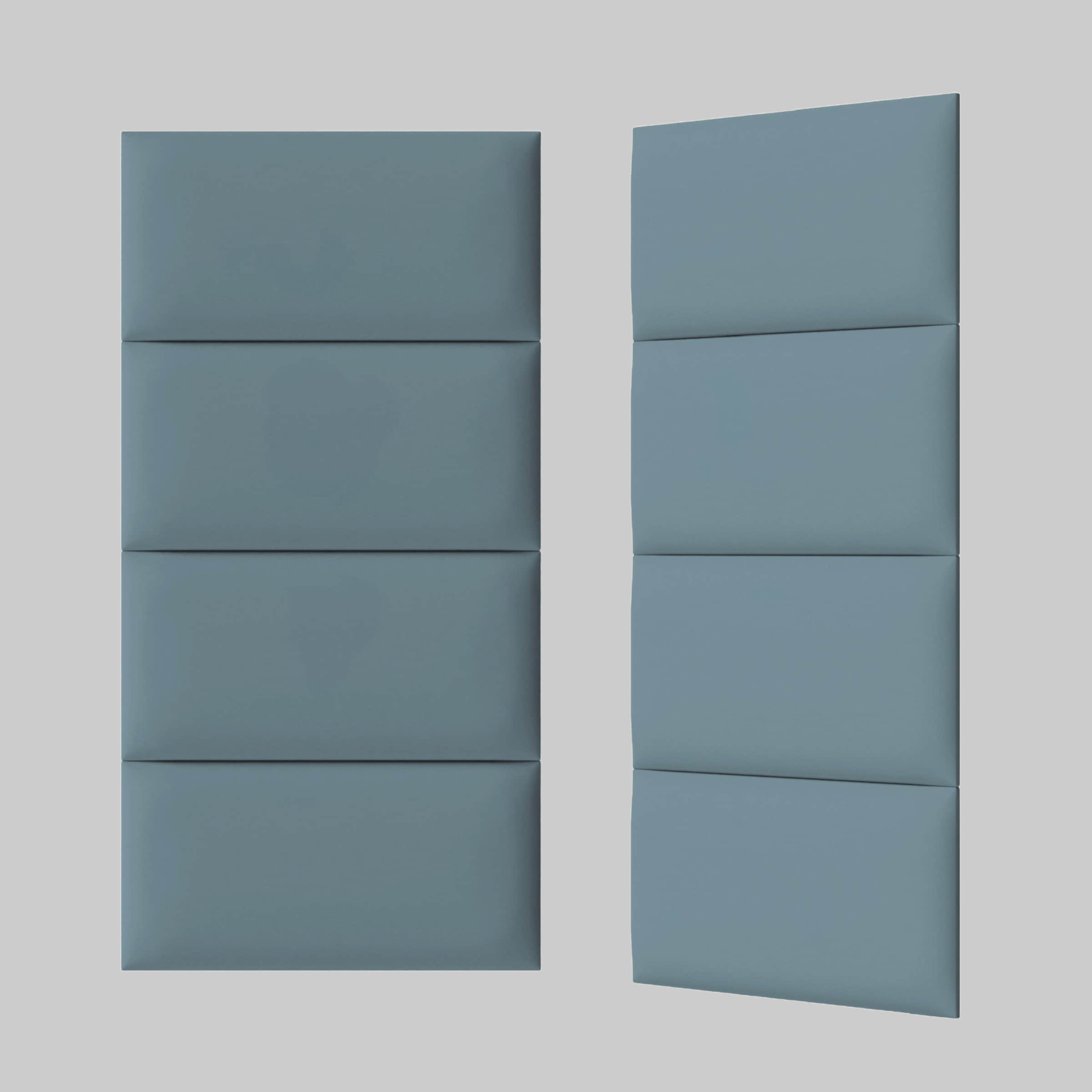 mollis mollis Premium Wandpaneel Rechteckig 30x60 cm – Akustik Wandpolster, Bettkopfteil & Raumteiler in 8 Farben | FSC® C114919 zertifiziert Smoke Blue Bauen & Renovieren