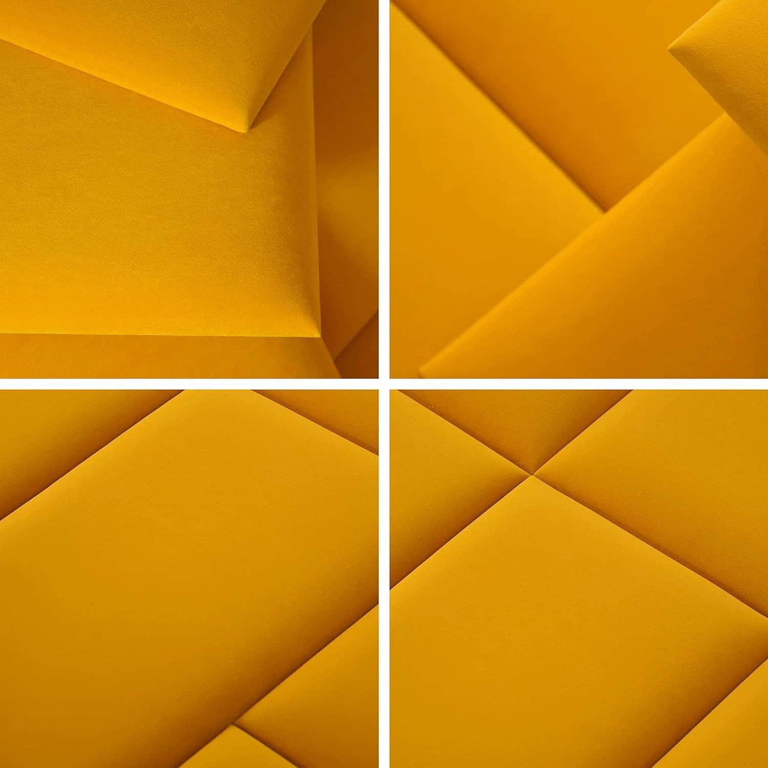 mollis Premium Wandpaneel Rechteckig 30x60 cm – Akustik Wandpolster, Bettkopfteil & Raumteiler in 8 Farben | FSC® C114919 zertifiziert Goldgelb Bauen & Renovieren mollis