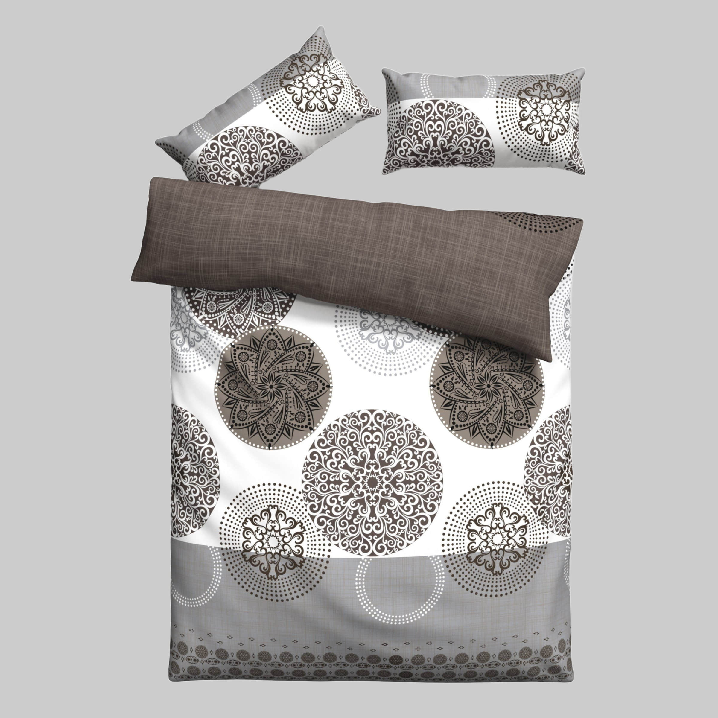 my home Bettwäsche »Tesso« – Baumwolle mit Ornamenten in 135x200 cm, 155x220 cm oder 200x200 cm | Elegantes Design & hoher Komfort grau/taupe Bettwäsche my home