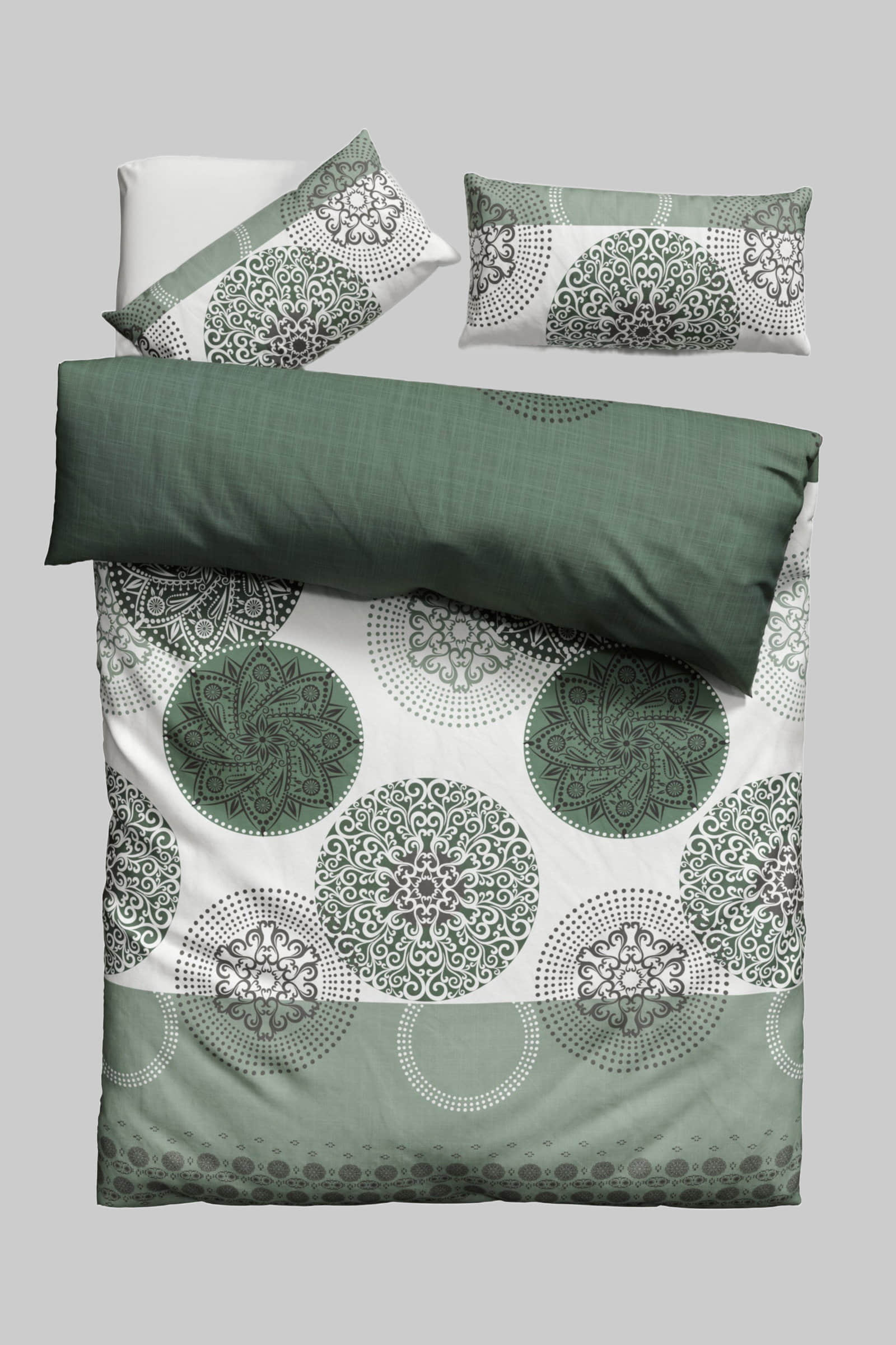 my home Bettwäsche »Tesso« – Baumwolle mit Ornamenten in 135x200 cm, 155x220 cm oder 200x200 cm | Elegantes Design & hoher Komfort grün my home Bettwäsche