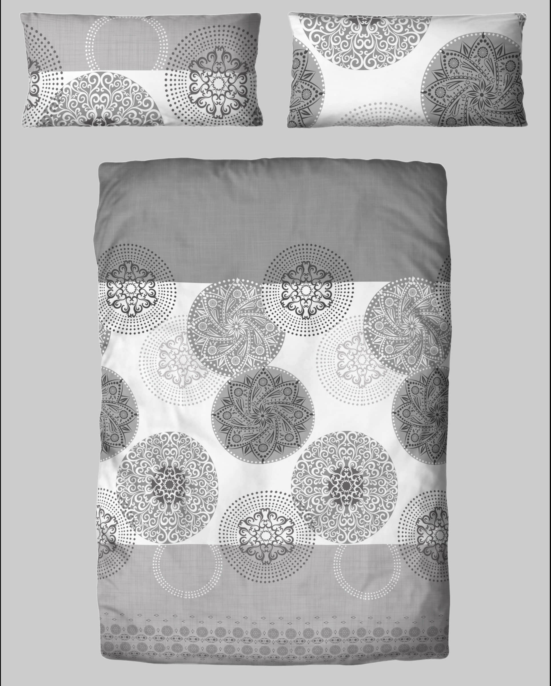 my home Bettwäsche »Tesso« – Baumwolle mit Ornamenten in 135x200 cm, 155x220 cm oder 200x200 cm | Elegantes Design & hoher Komfort grau/anthr Bettwäsche my home