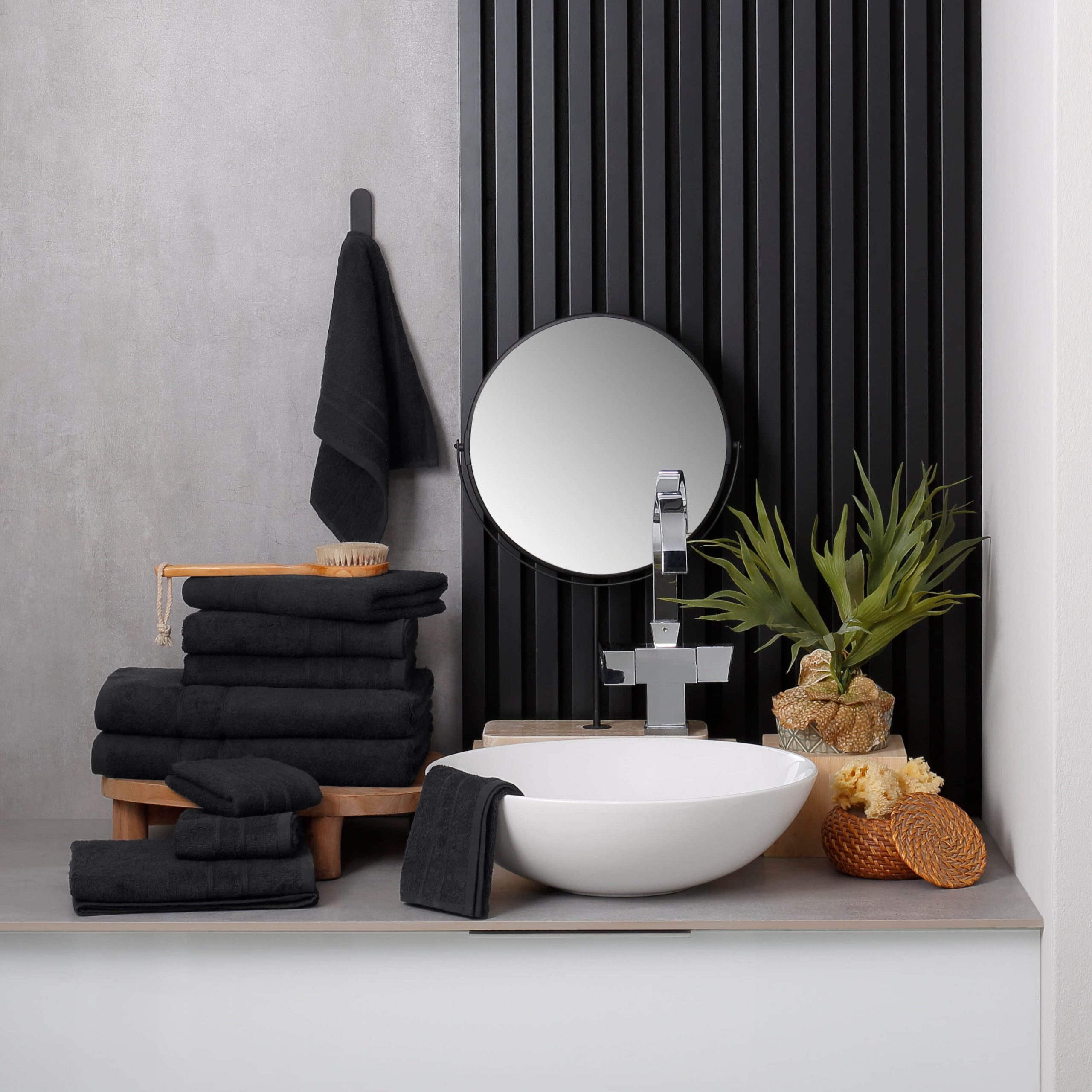 my home my home Handtuch-Set »Inga« 10-teilig - Premium Baumwoll-Set mit Duschtüchern, Handtüchern & Seiftüchern | OEKO-TEX® zertifiziert | 420g/m² schwarz Handtücher
