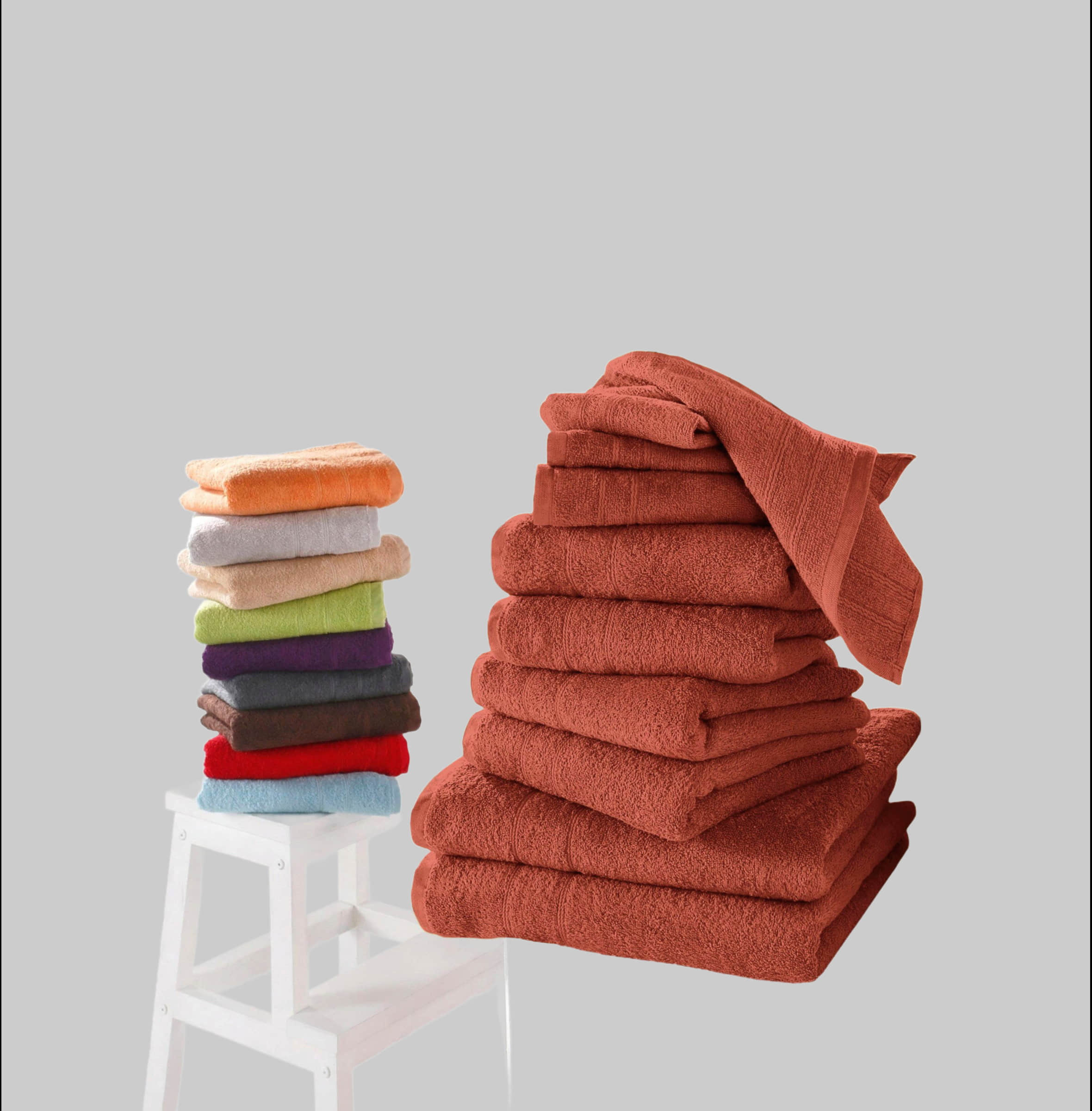 my home Handtücher my home Handtuch-Set »Inga« 10-teilig - Premium Baumwoll-Set mit Duschtüchern, Handtüchern & Seiftüchern | OEKO-TEX® zertifiziert | 420g/m² terrakotta