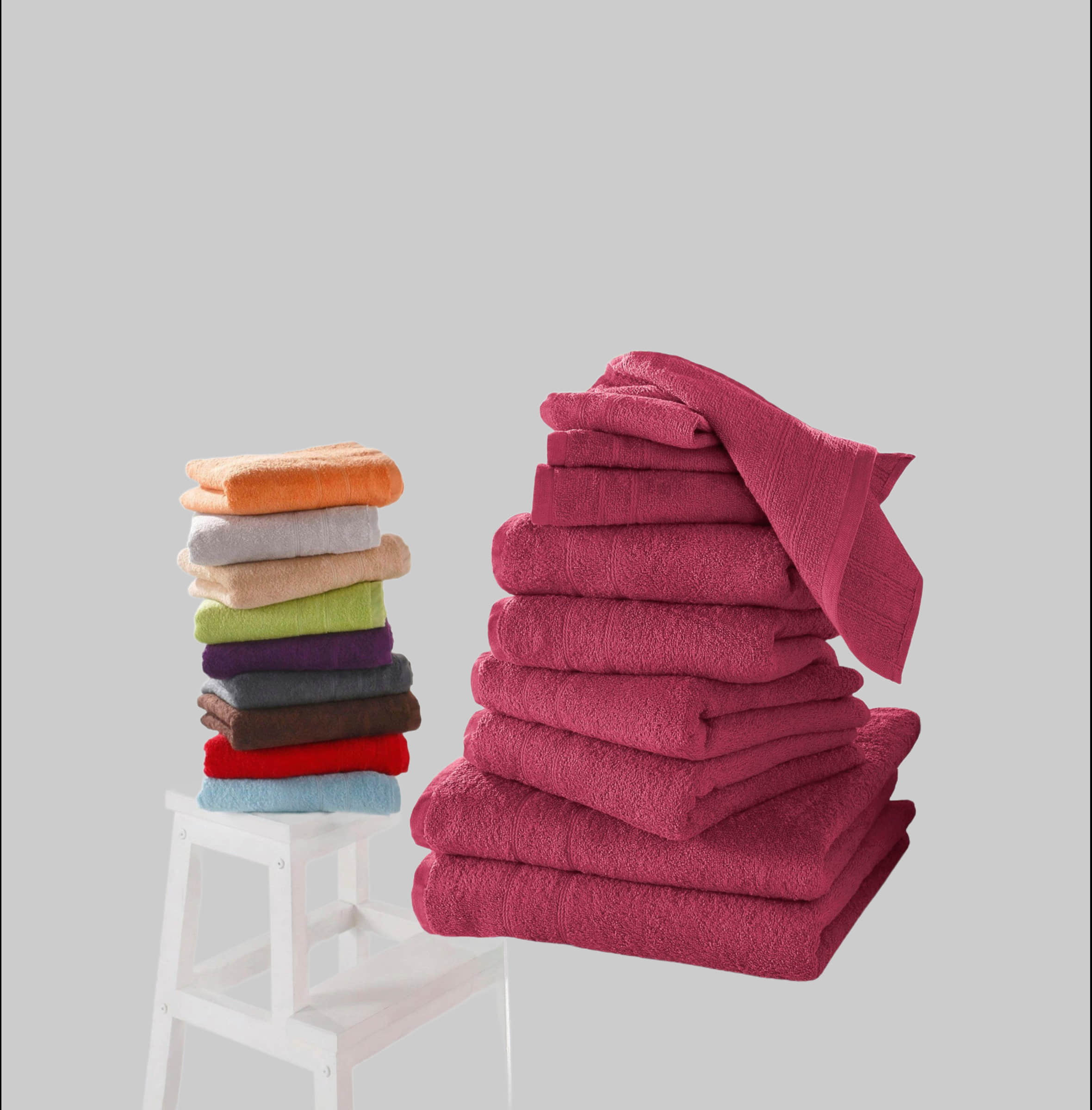 my home my home Handtuch-Set »Inga« 10-teilig - Premium Baumwoll-Set mit Duschtüchern, Handtüchern & Seiftüchern | OEKO-TEX® zertifiziert | 420g/m² beere Handtücher