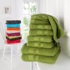 my home Handtuch-Set »Vanessa« - 10-teilig (2x Duschtuch 70x140 cm, 4x Handtuch 50x100 cm, 4x Gästehandtuch 30x50 cm) - 100% Baumwolle, Walkfrottee, weich, mit Bordüre dunkelgrün Handtücher my home