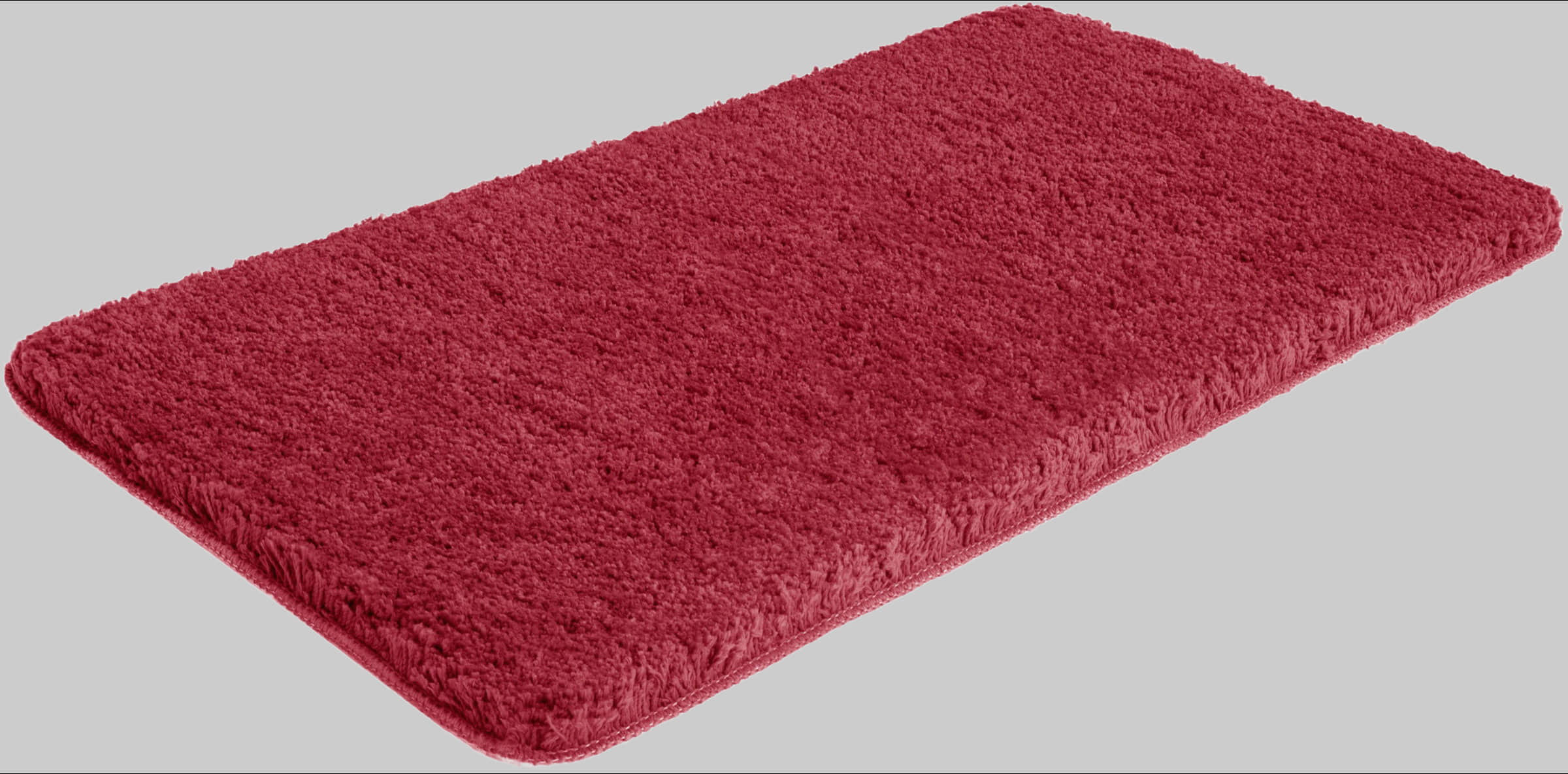 my home my home Sanremo Premium Bath Mat - 30mm Plush, Non-Slip, Fast-Drying Polyester Microfiber - Compatible with Underfloor Heating (Rectangular/Round/3-Piece Set Options) rot Badematten