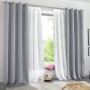 my home Vorhang »Raja« 2er-Set (140x250 cm) - Moderner Sichtschutz aus pflegeleichter Mikrofaser | Einfarbig, blickdicht, mit Kräuselband | Beige/Champagner/Grau silbergrau Gardinen my home
