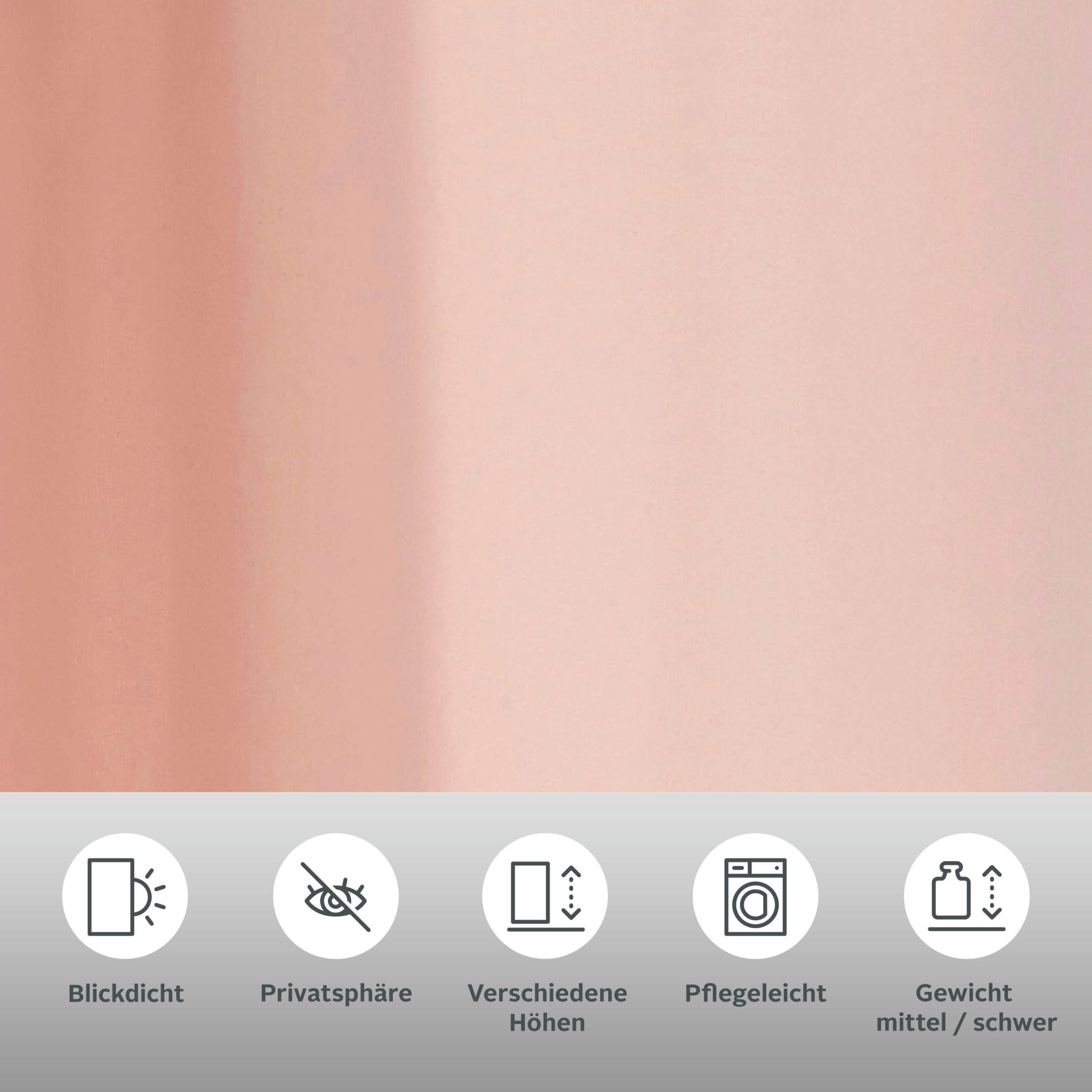 Gardinen my home my home Vorhang »Raja« 2er-Set (140x250 cm) - Moderner Sichtschutz aus pflegeleichter Mikrofaser | Einfarbig, blickdicht, mit Kräuselband | Beige/Champagner/Grau rosé