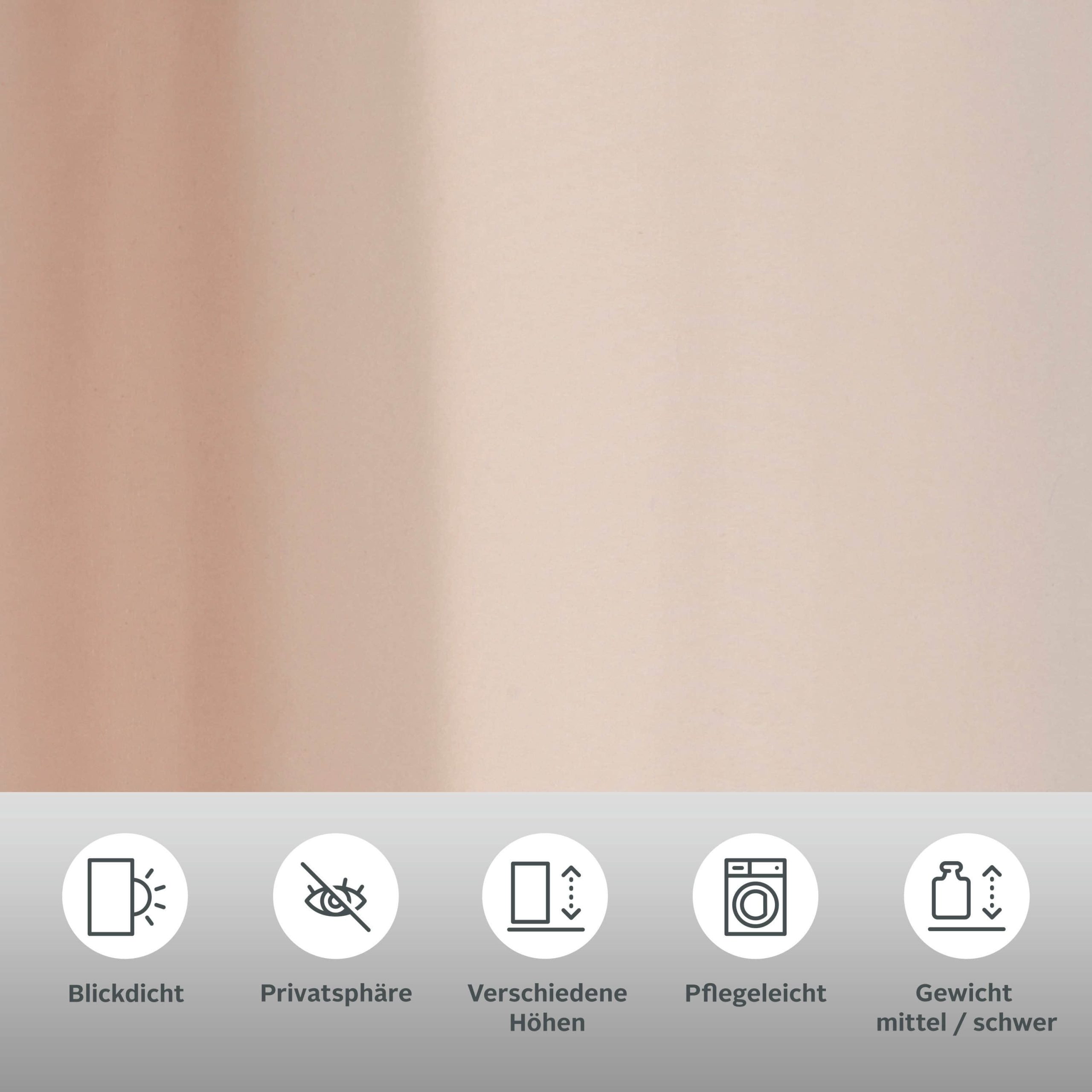 Gardinen my home my home Vorhang »Raja« 2er-Set (140x250 cm) - Moderner Sichtschutz aus pflegeleichter Mikrofaser | Einfarbig, blickdicht, mit Kräuselband | Beige/Champagner/Grau sand