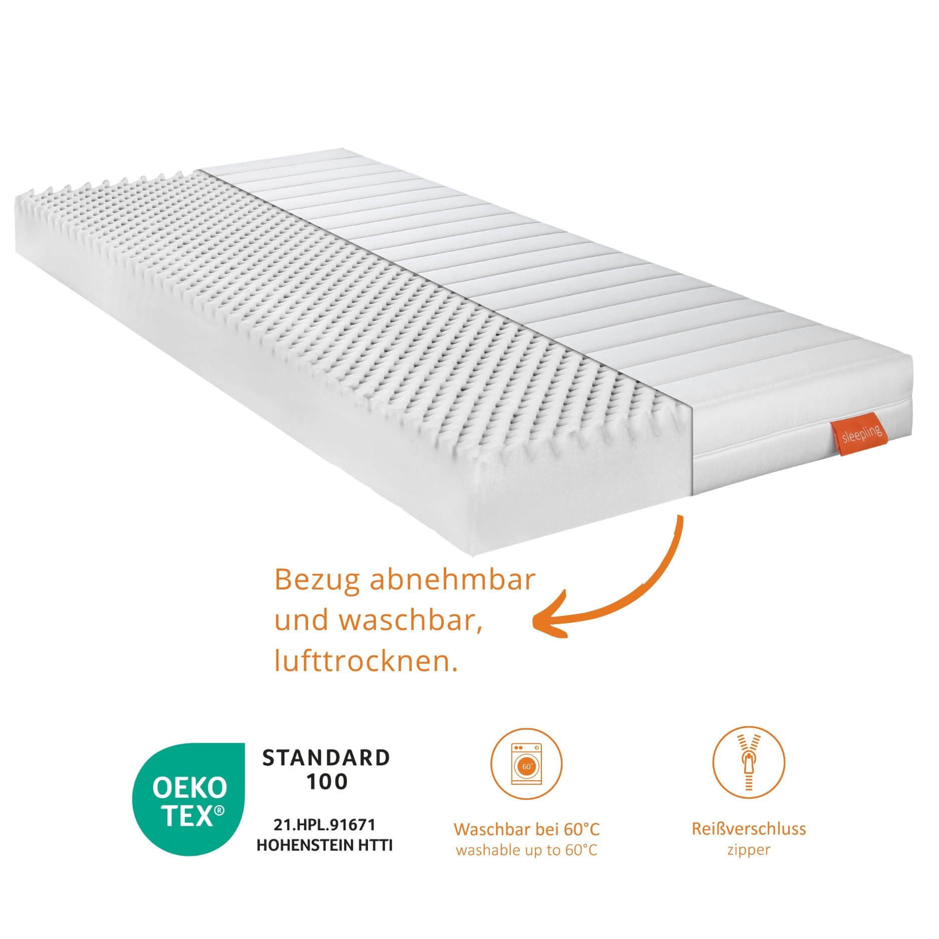 sleepling Komfortschaummatratze Basic 30 | 11 cm Höhe | Härtegrad H2 oder Duo H2/H3 | Für Kinder & Erwachsene | Waschbarer Bezug | Optimaler Schlafkomfort Matratzen sleepling