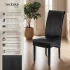 tectake Esszimmerstuhl (1er Set) - Luxus Kunstleder Sessel mit hoher Rückenlehne 106 cm, antikbraun - Bequemer Esszimmerstuhl für Küche & Wohnzimmer schwarz tectake Stühle