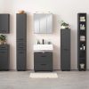 Schränke welltime welltime Waschbeckenunterschrank Trento | 60 cm Breite | Moderne Badmöbel in verschiedenen Farben | Hochwertige Beckenunterschrank auf Füßen | Made in Germany grau matt