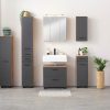 welltime welltime Waschbeckenunterschrank Trento | 60 cm Breite | Moderne Badmöbel in verschiedenen Farben | Hochwertige Beckenunterschrank auf Füßen | Made in Germany grau matt Schränke
