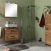 welltime Waschbeckenunterschrank Trento | 60 cm Breite | Moderne Badmöbel in verschiedenen Farben | Hochwertige Beckenunterschrank auf Füßen | Made in Germany wotaneiche Schränke welltime
