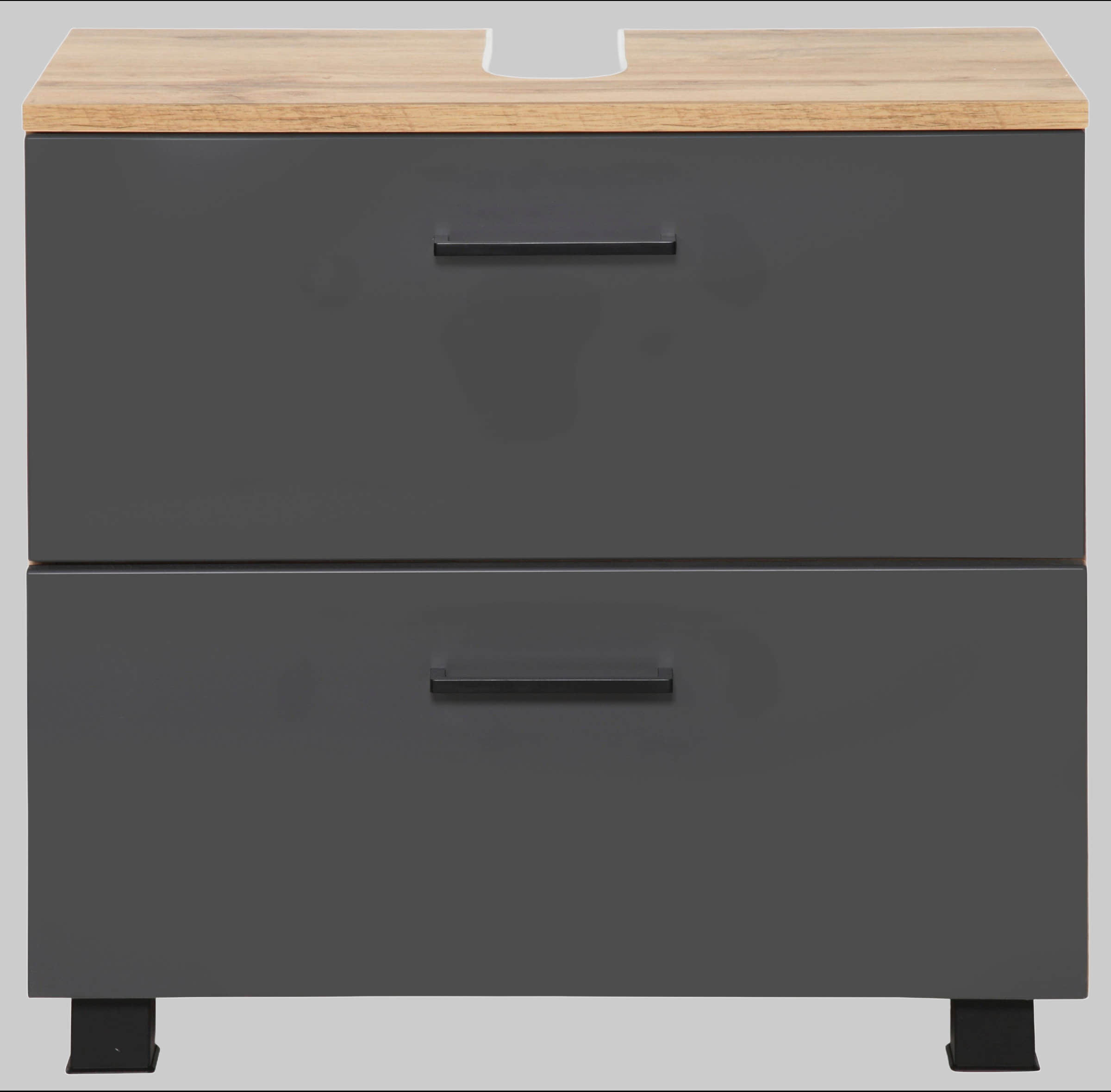 welltime welltime Waschbeckenunterschrank Trento | 60 cm Breite | Moderne Badmöbel in verschiedenen Farben | Hochwertige Beckenunterschrank auf Füßen | Made in Germany grau matt Schränke